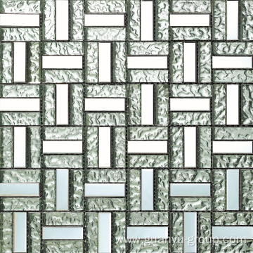 stone and glass plaid mosaic